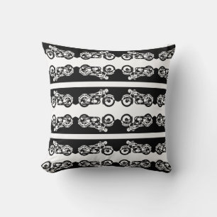 Motif de moto de rue Coussin réversible