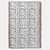 Motif de musique nom personnalisé jeter couverture (devant Vertical)