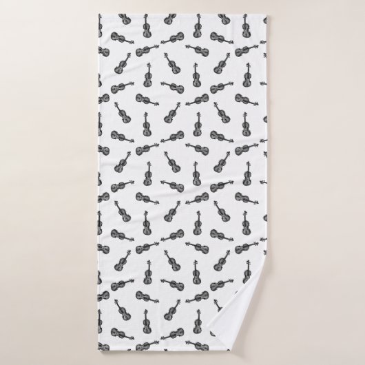 Motif de musique violon COULEUR ARRIÈRE - PLAN PER (Serviette de bain)