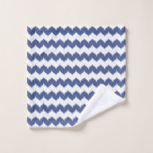 Motif de Navy Blue Ikat Chevron (Gant de toilette)
