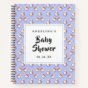 Motif de neige Baby shower Liste cadeaux Carnet