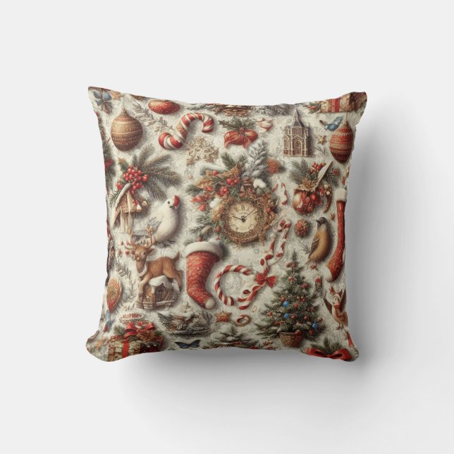 Motif de Noël 3 oreiller à lancer (Recto)