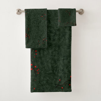 Motif de Noël Aiguilles de Pin et Baies Rouges
