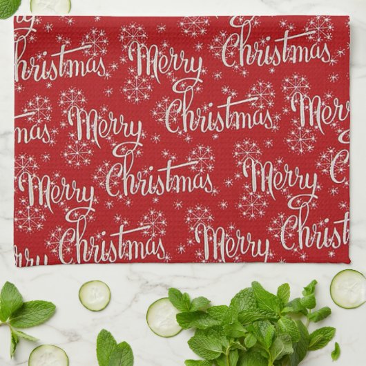 Motif de Noël amusant Serviette de cuisine (Plié)