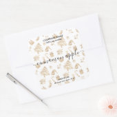 Motif de Noël Arbre d'or Étiquette de bougie (Enveloppe)