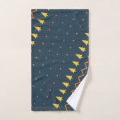 Motif de Noël bleu jaune minimal (Serviette à main)