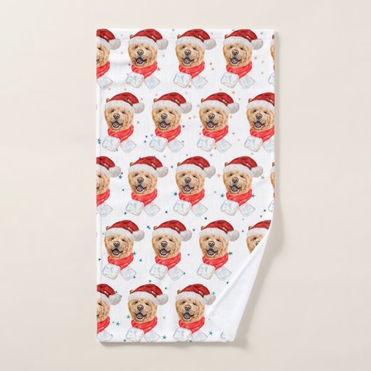 Motif de Noël de chien Chow Chow mignon (Serviette à main)