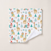 Motif de Noël de la Jungle mignonne (Gant de toilette)