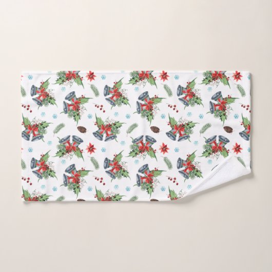 Motif de Noël de Red Bow Holly (Serviette à main)