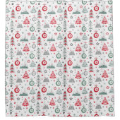 Motif de Noël d'hiver. Rideau de douche (Devant)