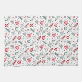 Motif de Noël d'hiver. Serviette de cuisine (Horizontal)