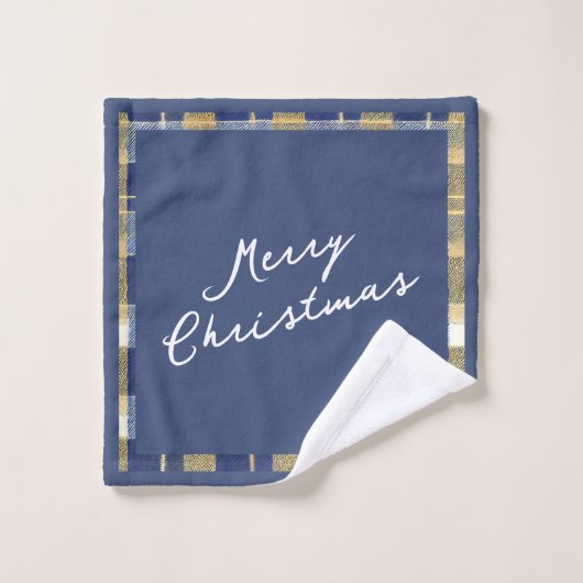 Motif de Noël en or bleu n° 7 ID1009 (Gant de toilette)