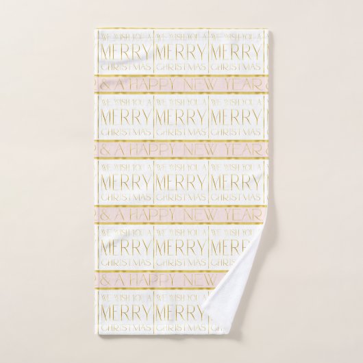 Motif de Noël en or rose #35b ID1009 (Serviette à main)