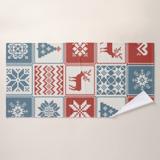 Motif de Noël en patchwork. Traditionel (Serviette de bain)