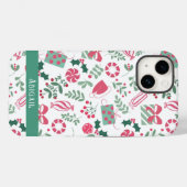 Motif de Noël festif Coque-Mate iPhone 14 Coque (Verso (horizontal))