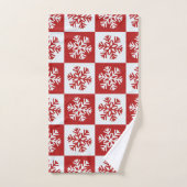 Motif de Noël Festive Rouge et blanc Flube de neig (Serviette à main)