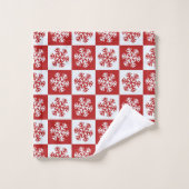 Motif de Noël Festive Rouge et blanc Flube de neig (Gant de toilette)