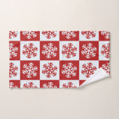 Motif de Noël Festive Rouge et blanc Flube de neig (Serviette à main)