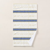 Motif de Noël Gold bleu#35 ID1009 (Serviette à main)