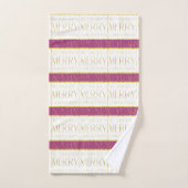 Motif de Noël Magenta Gold#35 ID1009 (Serviette à main)