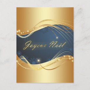 Motif de Noël of avec fond bleu Feestdagenkaart