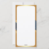 Motif de Noël of avec fond bleu Feestdagenkaart (Achterkant)