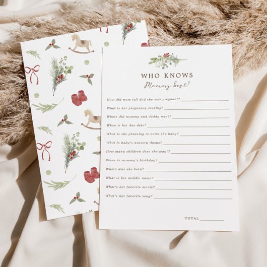 Motif de Noël qui connaît maman la meilleure carte