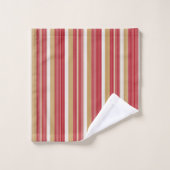 Motif de Noël Red Gold Pinstripe #28 ID1009 (Gant de toilette)
