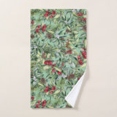 Motif de Noël Red Green Holly (Serviette à main)
