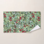 Motif de Noël Red Green Holly (Serviette à main)