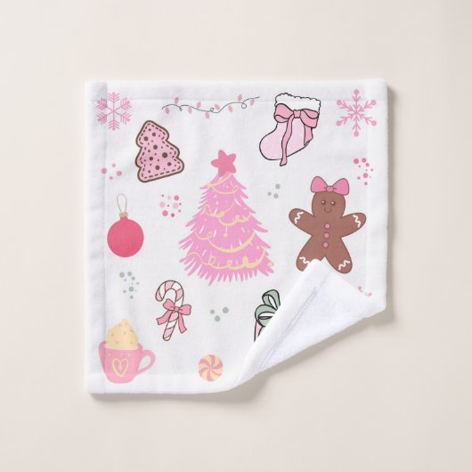 Motif de Noël rose (Gant de toilette)