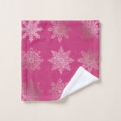 Motif de Noël rose Gold & Pink Snowflake (Gant de toilette)