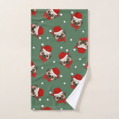 Motif de Noël Santa Pug (Serviette à main)