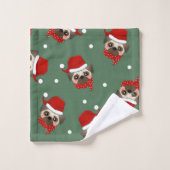 Motif de Noël Santa Pug (Gant de toilette)