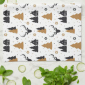 Motif de Noël scandinave Serviette de thé de cuisi (Plié)