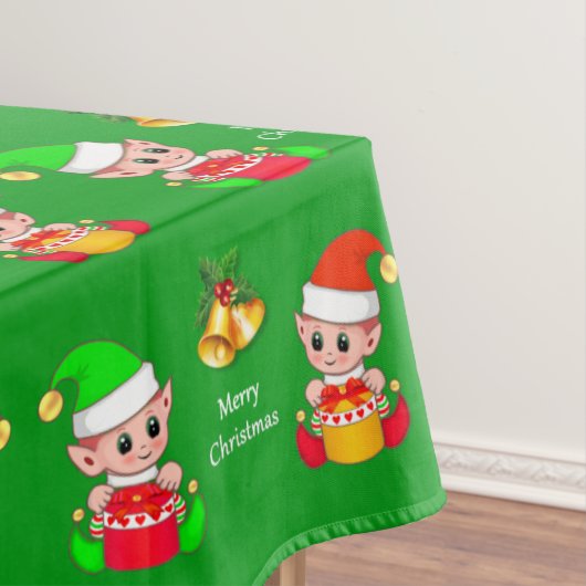 Motif de Noël sur nappe verte (In Situ)