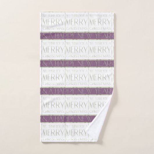 Motif de Noël vert violet #35b ID1009 (Serviette à main)