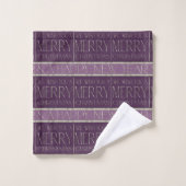 Motif de Noël vert violet #35b ID1009 (Gant de toilette)