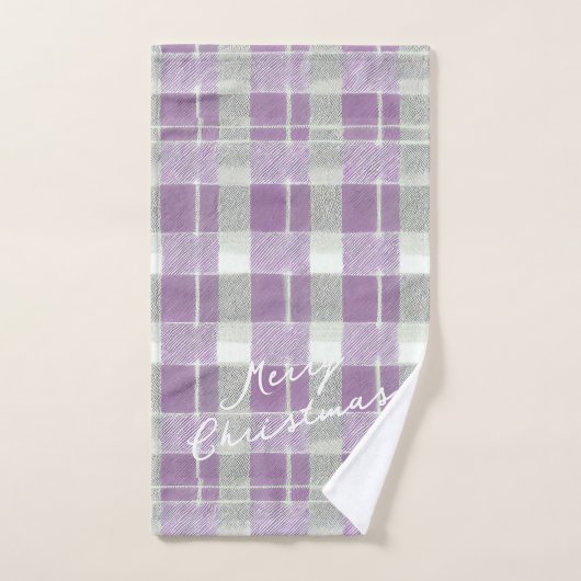 Motif de Noël vert violet #7 ID1009 (Serviette à main)