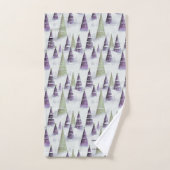 Motif de Noël vert violet #8 ID1009 (Serviette à main)