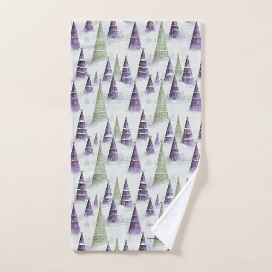 Motif de Noël vert violet #8 ID1009 (Serviette à main)