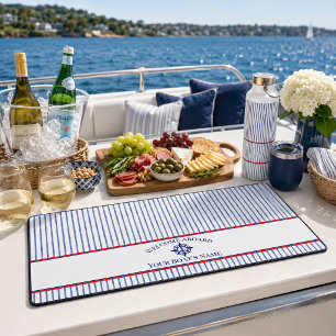 Motif de nom de bateau monogrammé rayé nautique