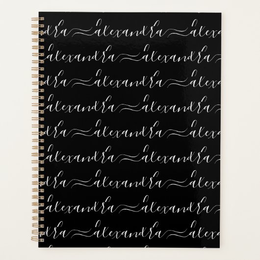 Motif de nom de script personnalisé moderne noir e (Devant)