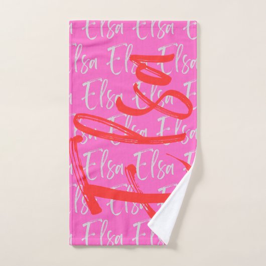 Motif de nom Elsa Repeating (Serviette à main)