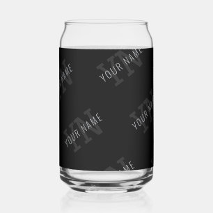 Motif de nom en monogramme gris très foncé et noir