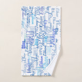 Motif de noms bleus (Serviette à main)