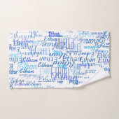 Motif de noms bleus (Serviette à main)