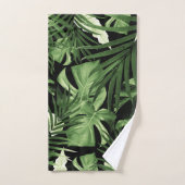 Motif de nuit des Feuilles de la jungle tropicale  (Serviette à main)