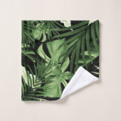 Motif de nuit des Feuilles de la jungle tropicale  (Gant de toilette)