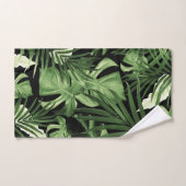Motif de nuit des Feuilles de la jungle tropicale  (Serviette à main)